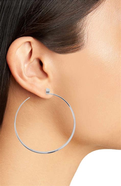 michael kors heart earrings silver|Michael Kors large hoop earrings.